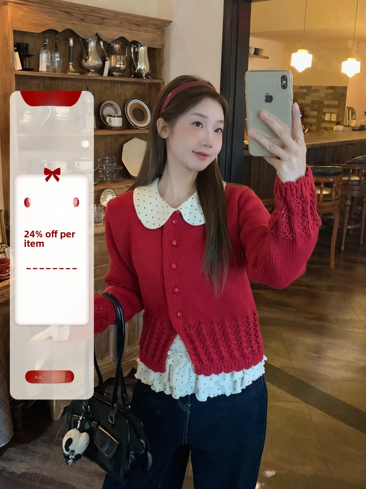 

Sweet Girl Heavy Work Knitted Hollow Sweater Coat Women Small Size Versatile Layer Soft Nourishing Spring Casual Style P...