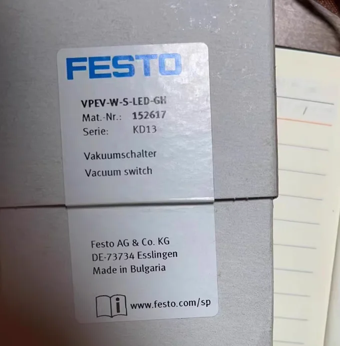 Nowy oryginalny przełącznik próżniowy FESTO 152617-VPEV-W-S-LED-GH 152619-VPEV-W-KL-LED-GH