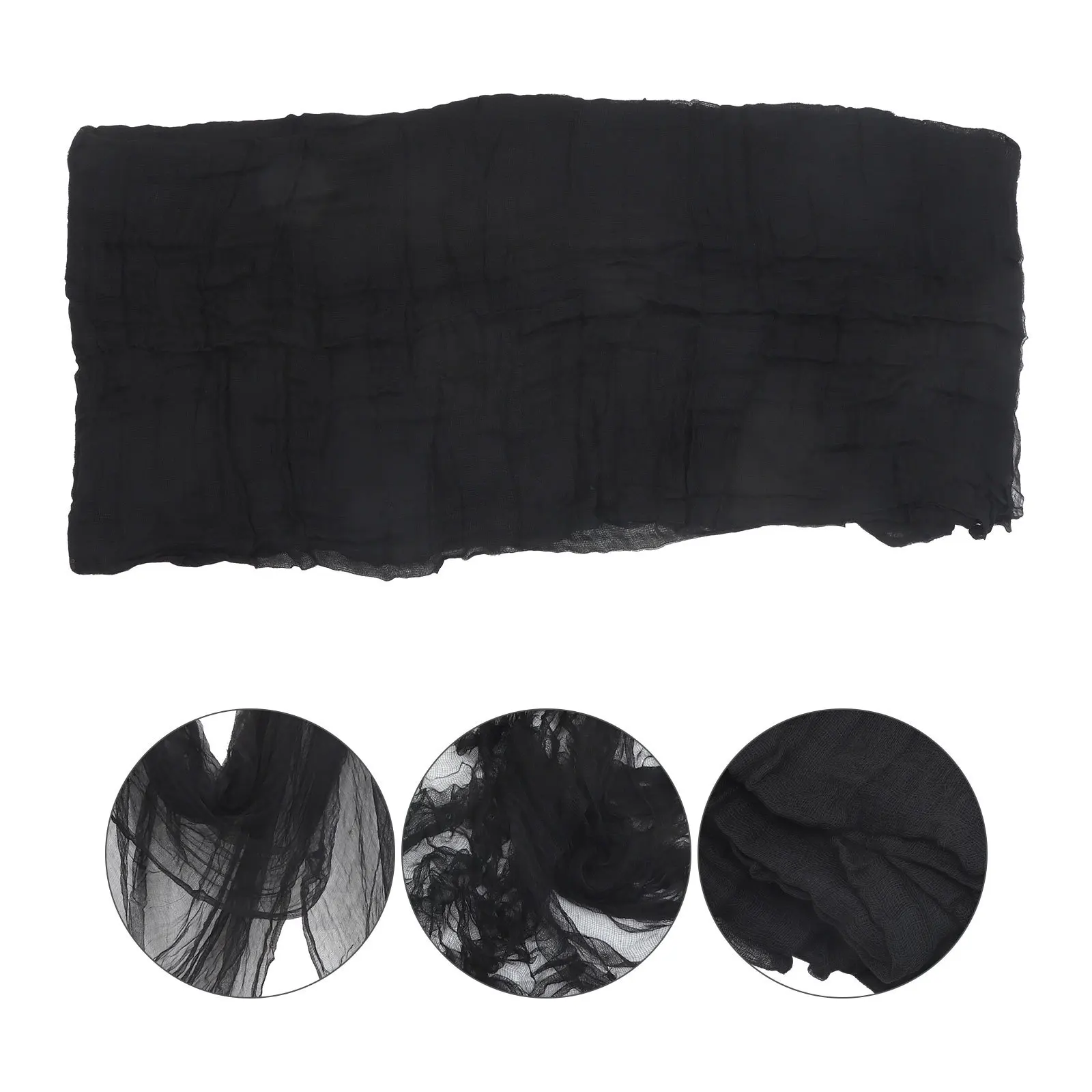 

Black Gauze Tattered Torn Halloween Spooky Cloth Horror Party Decoration Scary Creepy Fabric Haunted House Backdrop