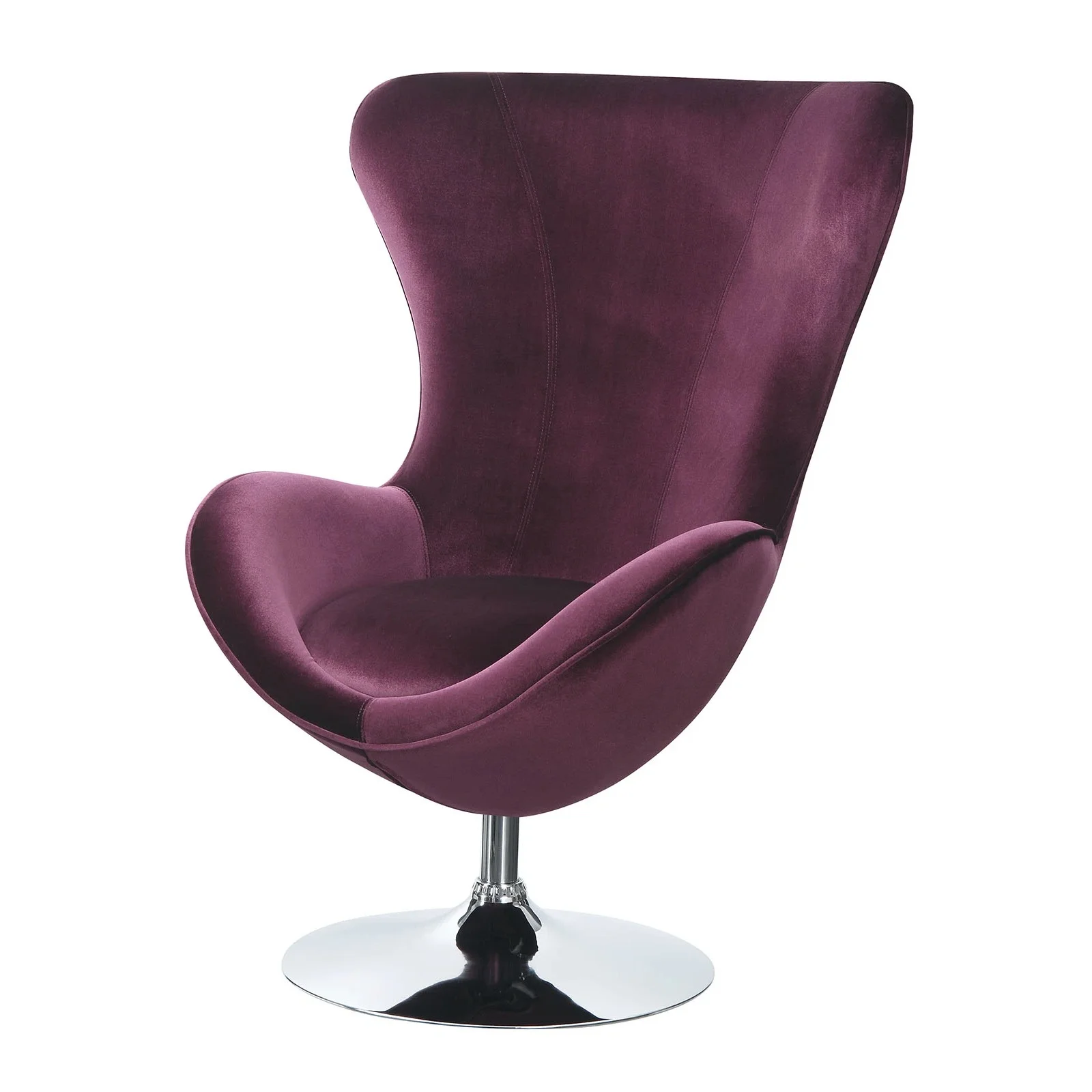 [Flash Sale]Contemporary Accent Chair Egg Lounge Chair with Ottoman Purple[US-W]