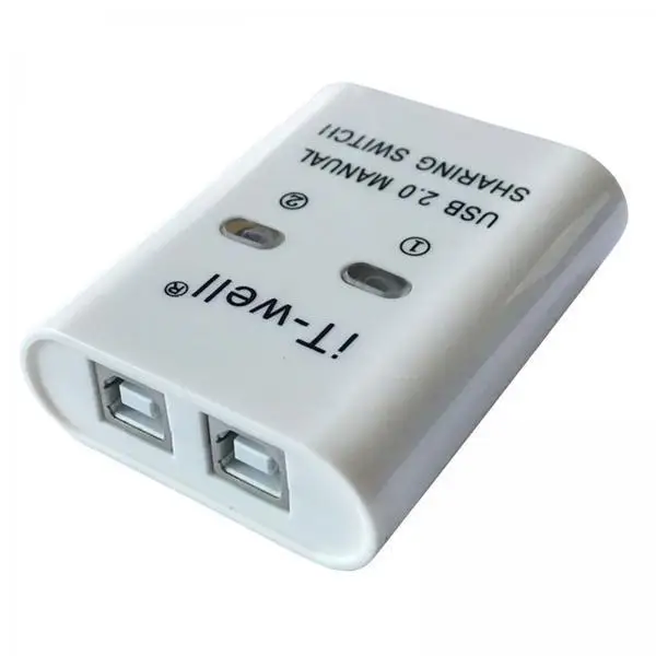 Two Computers Share USB Printer Device Multiport Switch Hub Converter for Small Office Home