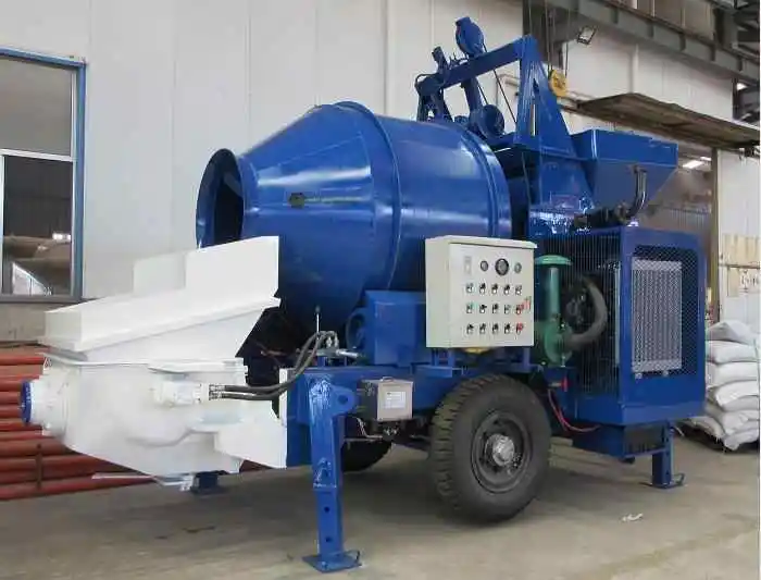 Trailer Mounted All-in-one Concrete Mixing Pump Diesel Driven No External Power for Rural Building