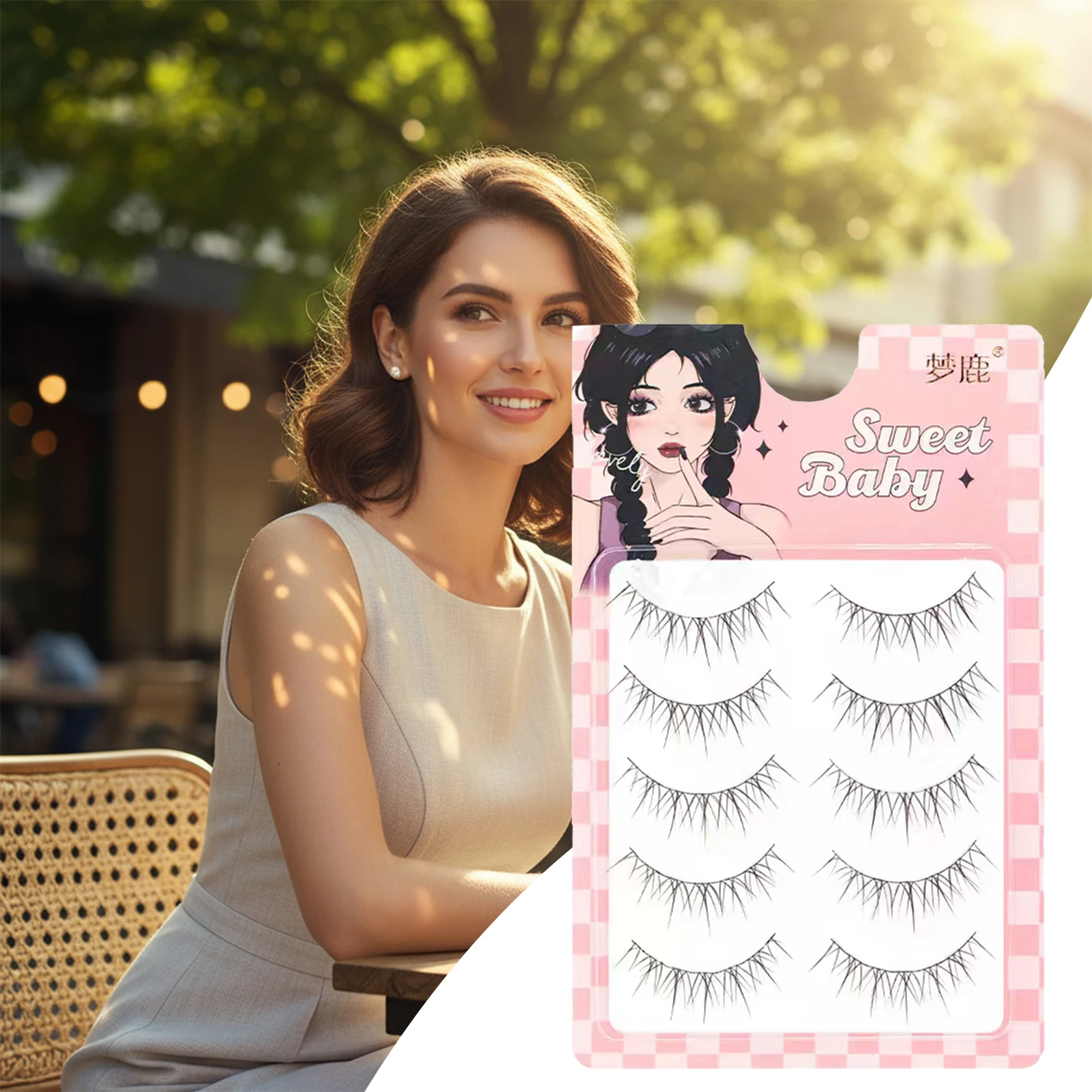 Full strips manga False Eyelashes Black Band Natural Wispy Strip Lashes Easy To Apply For Beginners Photogenic Eyes makeups