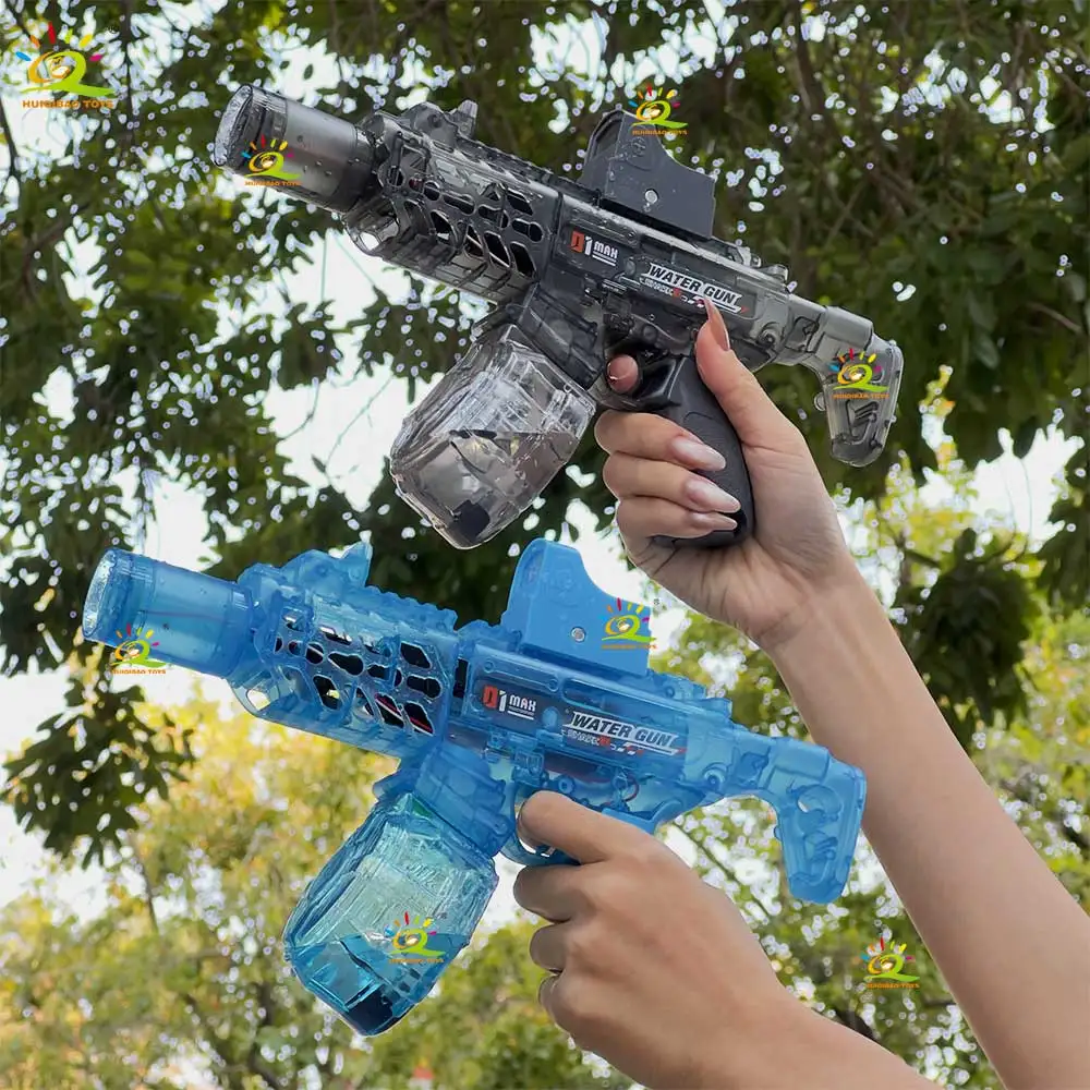 HUIQIBAO Light Up Electric Water Gun, Automatic High Pressure Squirt Blaster for Kids Adults Summer Pool Beach Water Fight Toy