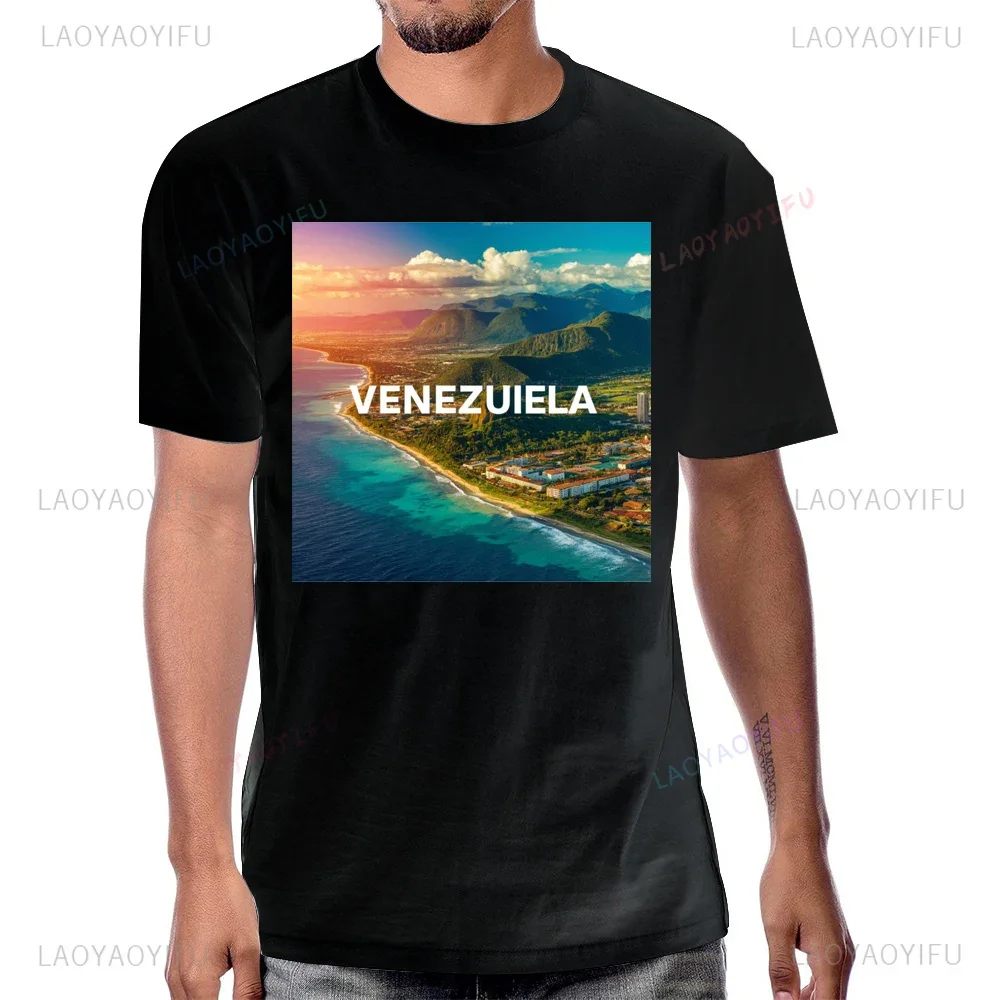 Venezuela Scenery Souvenir Graphic Printed Tshirt Casual Fashion Streetwear Hip Hop Short Sleeve T Shirt Breathe Comfort T-shirt
