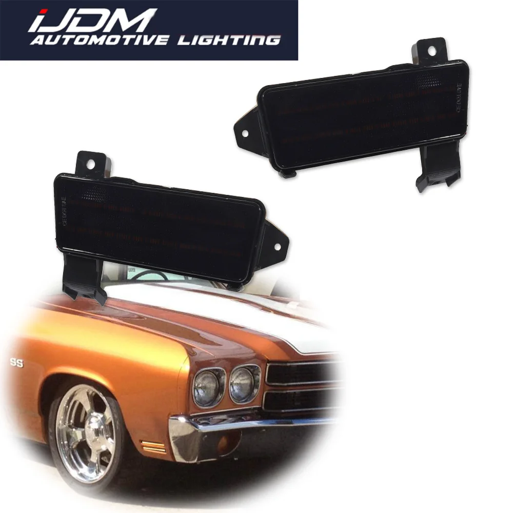 

For Chevy Chevelle Malibu El Camino 1970 Car LED Front Bumper Side Marker Turn Signal Lights Fender Flare Lights Parking Lights