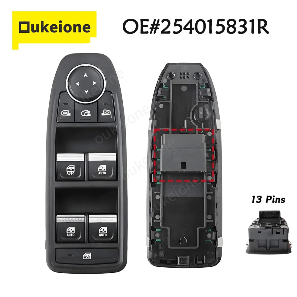 

Автомобильный электрический главный переключатель управления стеклоподъемником, кнопка регулятора стекла для Renault Clio 2019 2020 2021 254015831R 25401-5831R
