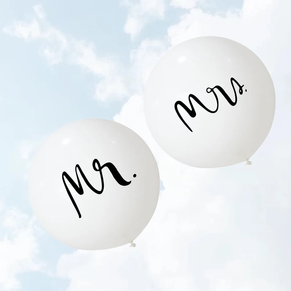 2pcs 36 Inches MR MRS Balloons Beautiful Latex Balloons Decoration for Wedding Valentine's Day Party Latex Balloon