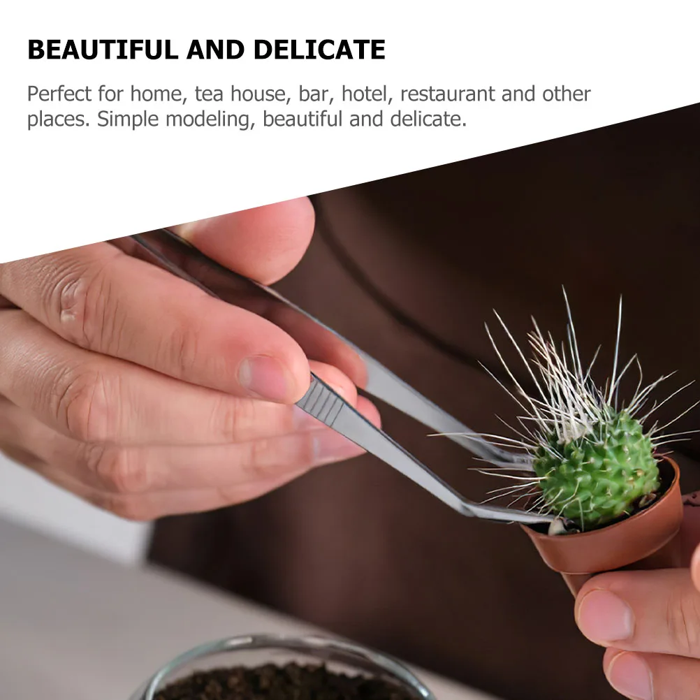 8 قطعة الفولاذ المقاوم للصدأ فنجان شاي كليب عدم الانزلاق ملقط معدني للمنزل بار فندق مطعم استخدام البستنة إصلاح الملقط