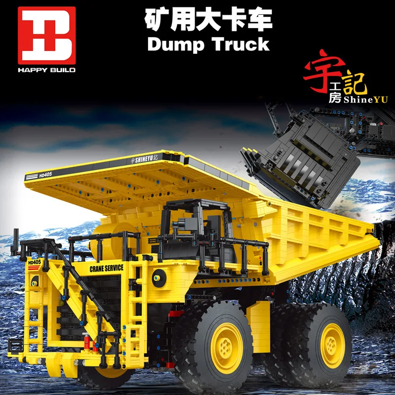 YC22005 3565pcs Remote Control Articulated Dump Truck Building Blocks Liebher Terex T284 Excavator Model Bricks Toys Kids Gifts