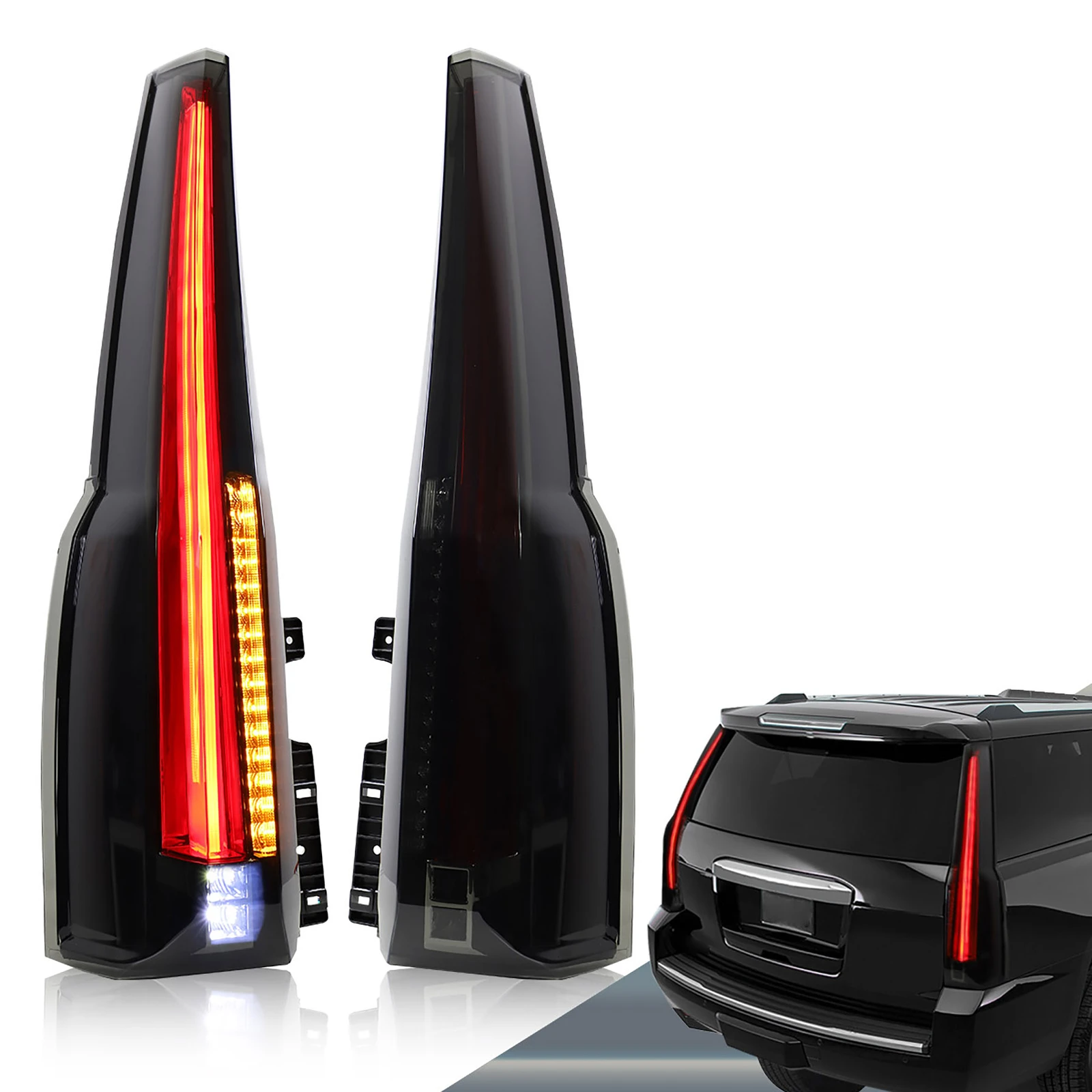 

Pair Smoked LED Tail Lights For 2015-2020 GMC Yukon Cadillac Escalade Rear Lamp