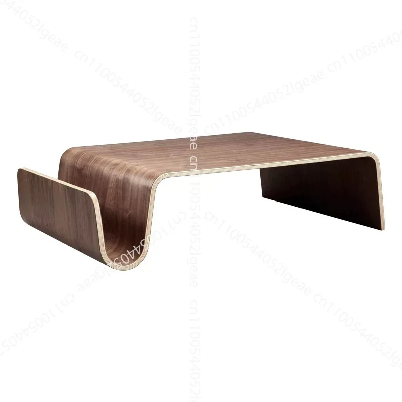 Curved plywood coffee table mid-century modern living room furniture solid wood coffee table wood