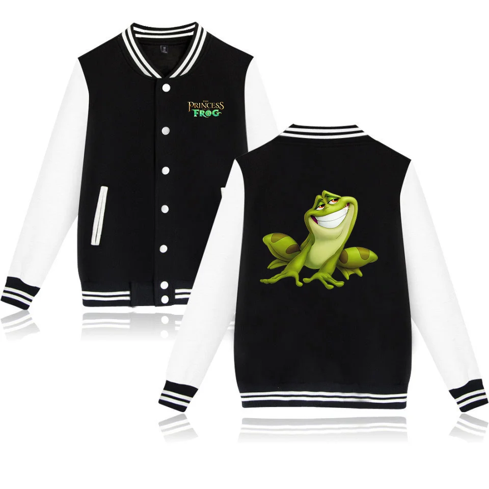 

Disney The Princess and the Frog Baseball Bomber Jackets Men Women Streetwear Kids Boys Girls Harajuku Jacket Single Coats