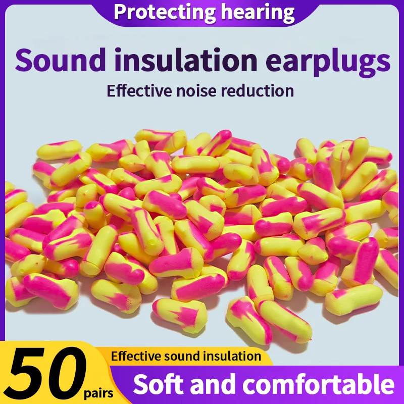 50 pairs Noise-reducing earplugs, sleep soundproofing, noise-blocking earplugs, study factory mechanical noise reduction