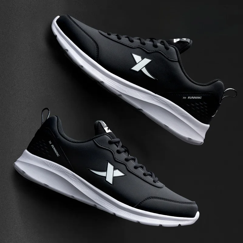 XTEP Men's Sports Shoes Leather Surface Breathable Lightweight Soft Bottom Casual Running Shoes Fall 2026 New Style