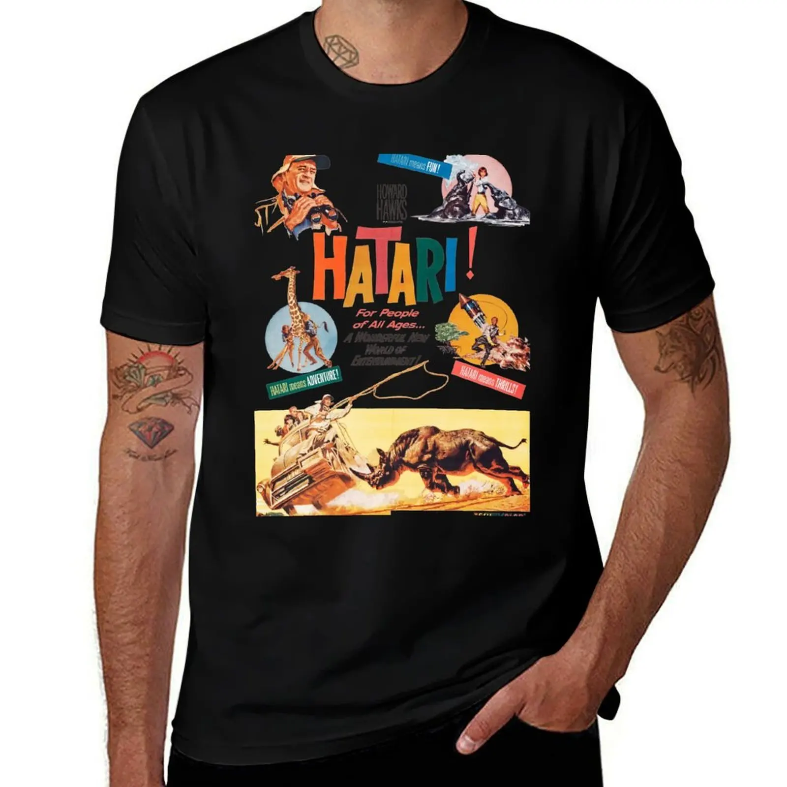 

Hatari! Movie Poster T-Shirt Fashion Simple Casual Tee Shirt