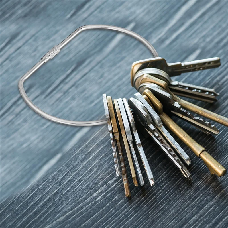 AT02-Nickel Plated Steel Large D-Shaped Binder Rings 4 Inch, Set Of 8 Loose Leaf Rings For Books And Keychains, Home And Office