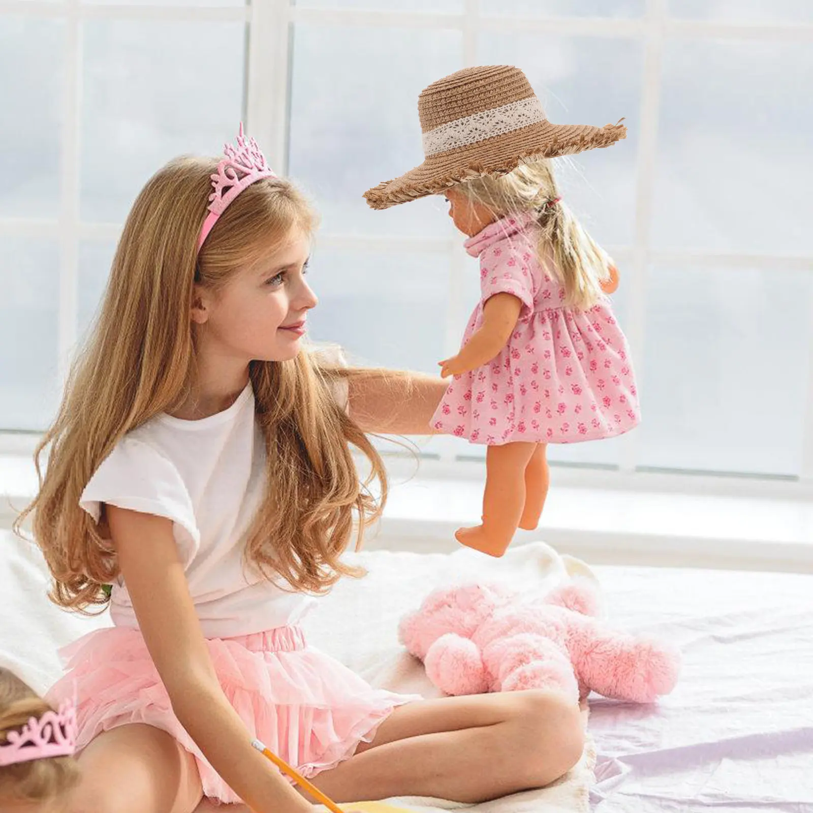 Mini Top Hat for Crafts – Woven Lace Bow Accessory, Photo Prop & DIY Hat Decoration