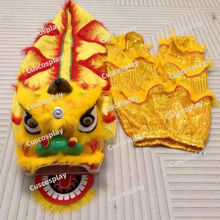 

Детский набор для танцев Лев ручной работы, костюм для китайского весеннего дня, традиционная культура, праздничный костюм