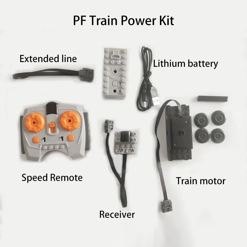 مجموعة وحدات بناء MOC ذات قوة المحرك ، أجزاء PF عالية التقنية ، الطوب ، بطارية الليثيوم ، جهاز التحكم عن بعد ، محور العجلة ، اللعب
