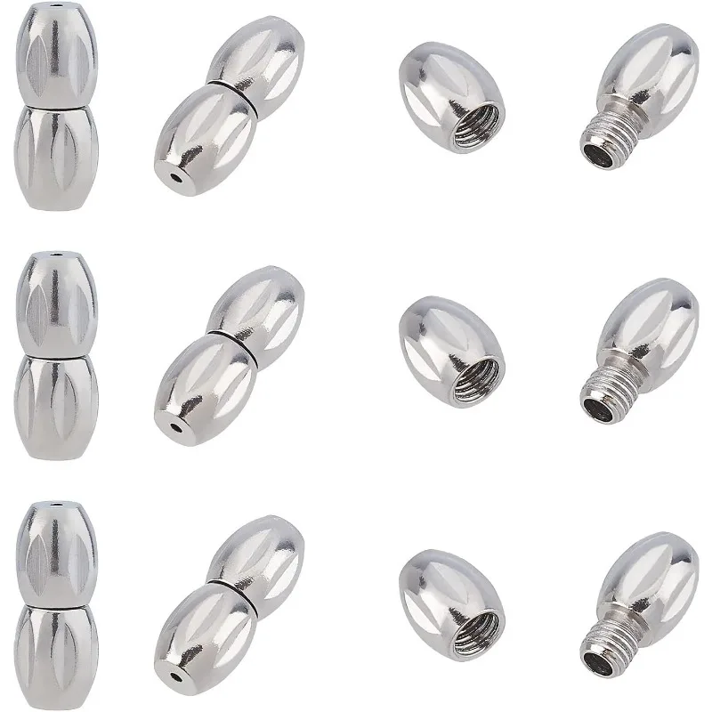 

10 sets 0.04in/1mm Stainless Steel Screw Clasps Oval Necklace Clasp Connector Findings Metal Jewelry Clasp Findings for Bracelet