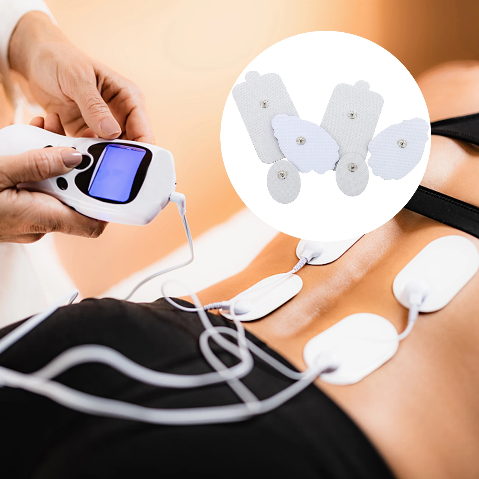 

20pcs Reusable Electrode Pads Set Non-Woven Fabric Unit Patches Flexible Skin-Friendly Physiotherapy Pads Household