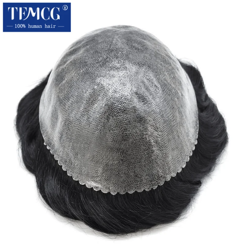 Men\'s Capillary Prothesis 0.1mm Skin Base Durable Toupee Men Indian Human Hair Men\'s Wig Natural Hairline Man Toupee Free Ship
