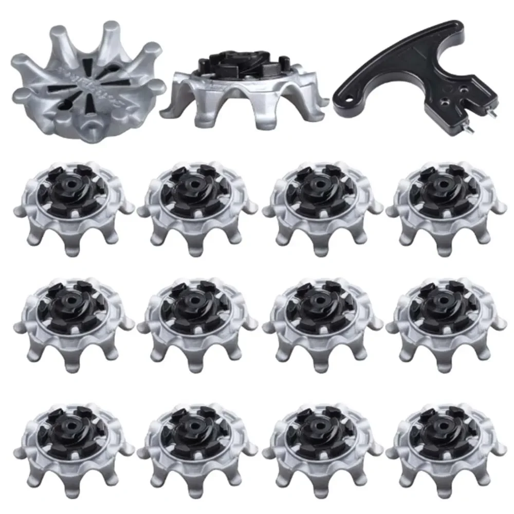 14 قطعة حذاء جولف المسامير استبدال أجزاء التدريب في الهواء الطلق حذاء جولف المسامير ستينغر المسمار سهلة التركيب جولف المرابط رمادي أسود