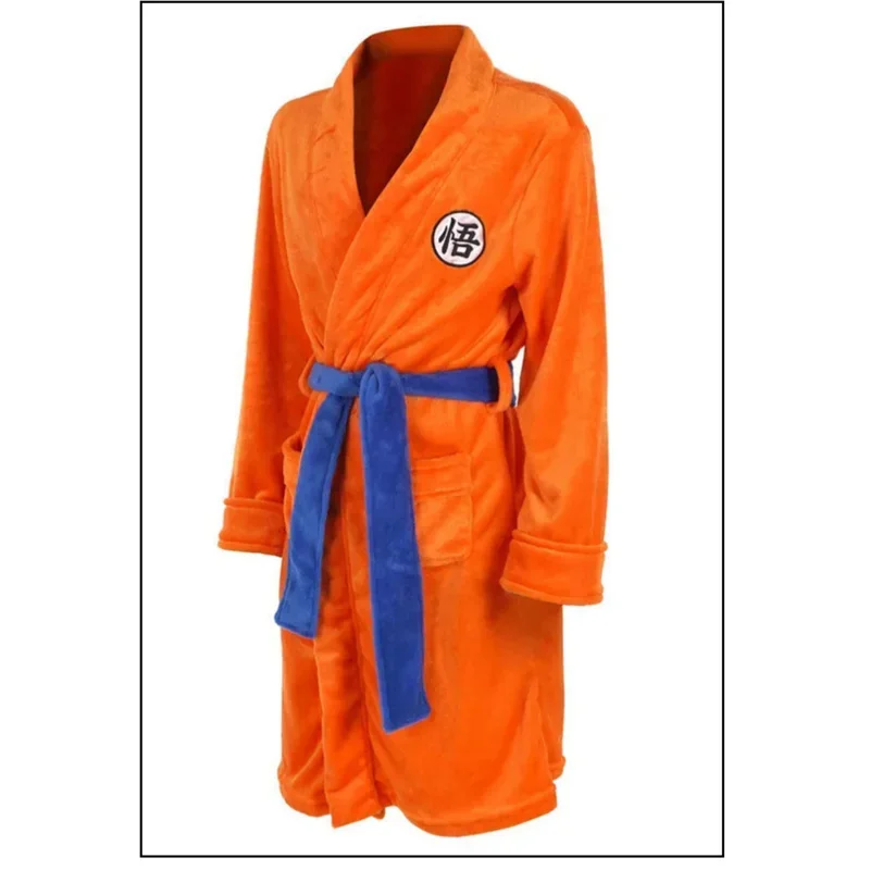 New 2025 adult kids anime bathrobe cosplay lipstick Goku costume man bath sleepwear plush coat women men pajamas cart 95ly