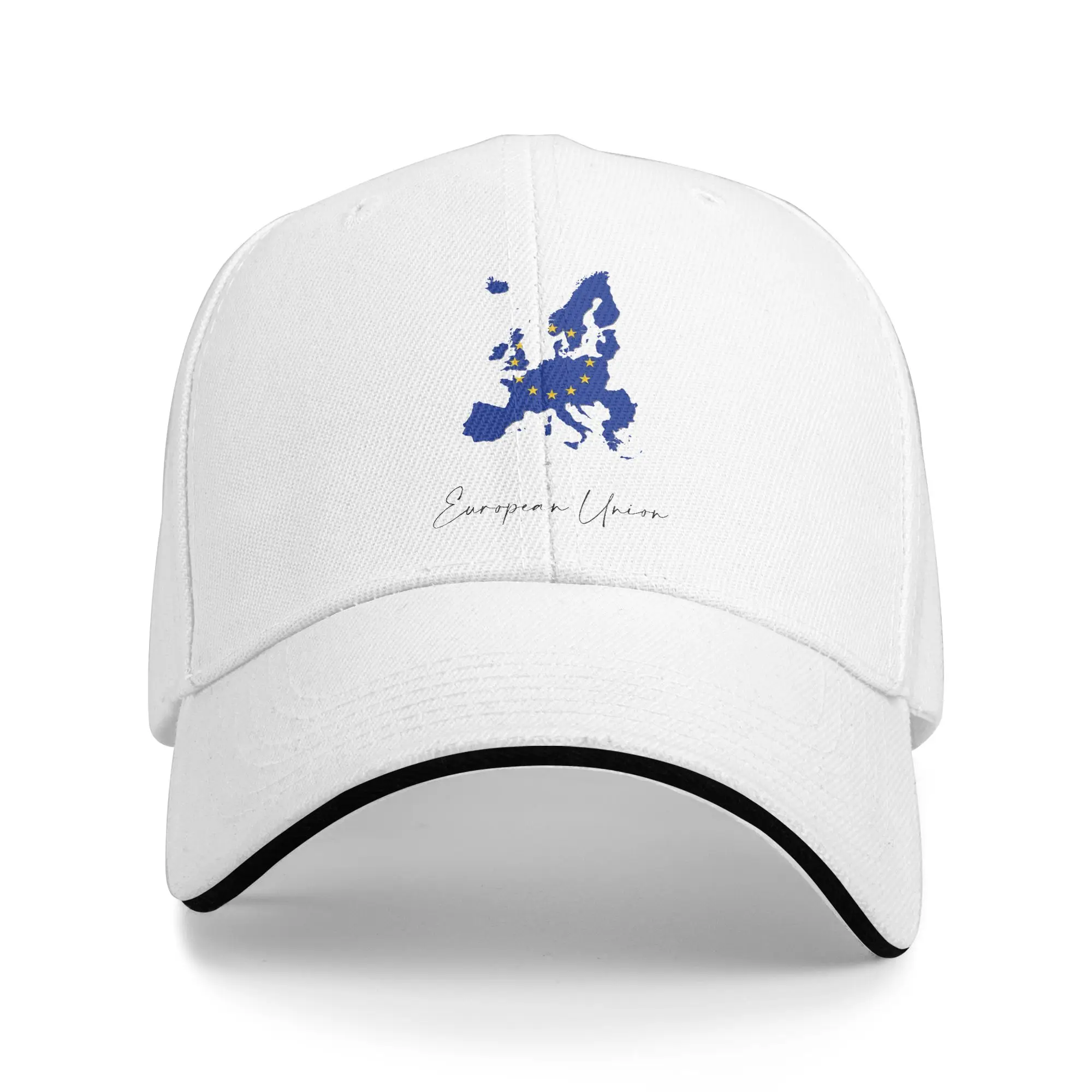 European Union Country Map and Flag Casual Baseball Cap Summer  Trucker Hat Sun Visor Hip Hop Hats Streetwear Baseball Caps