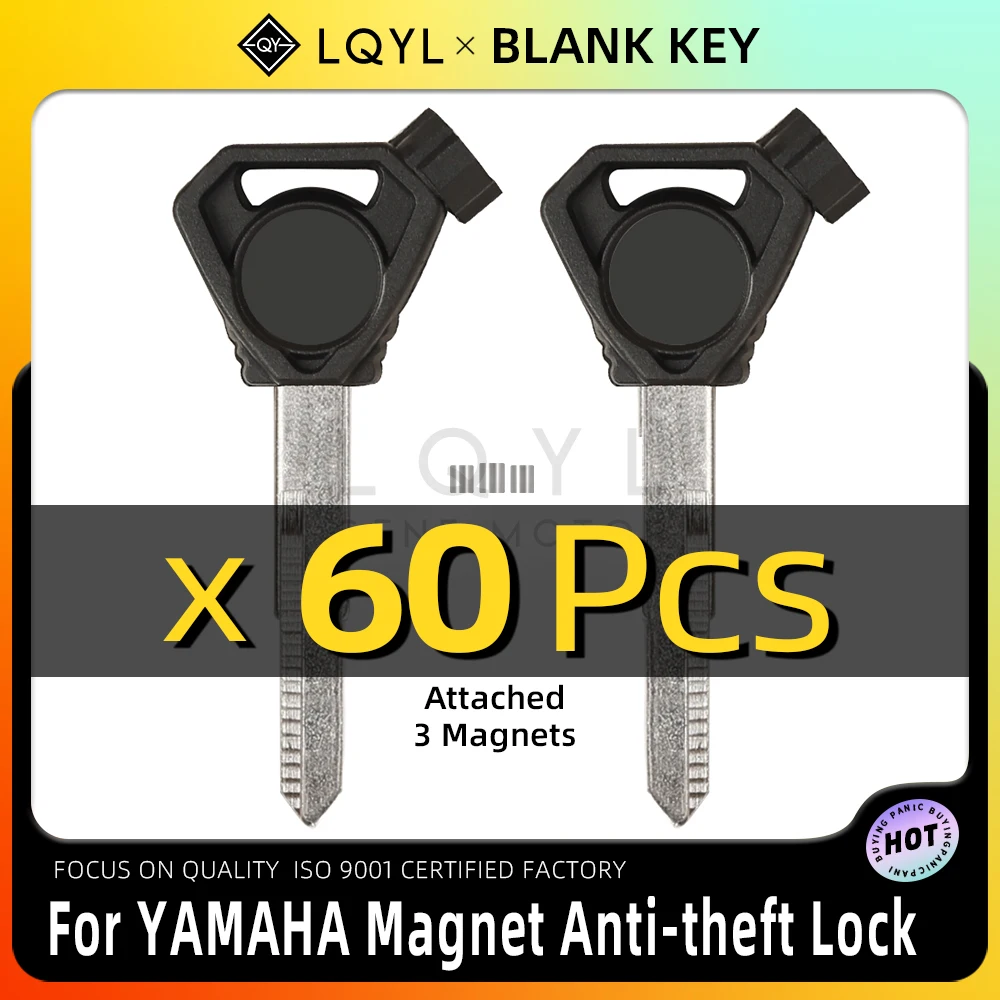 

LQYL 60 PcsBlank Key Motorcycle Replace Uncut Keys For YAMAHA Magnet Anti-theft Lock VOX BWS 4V BWS125 VOX50 GTR125 JOG