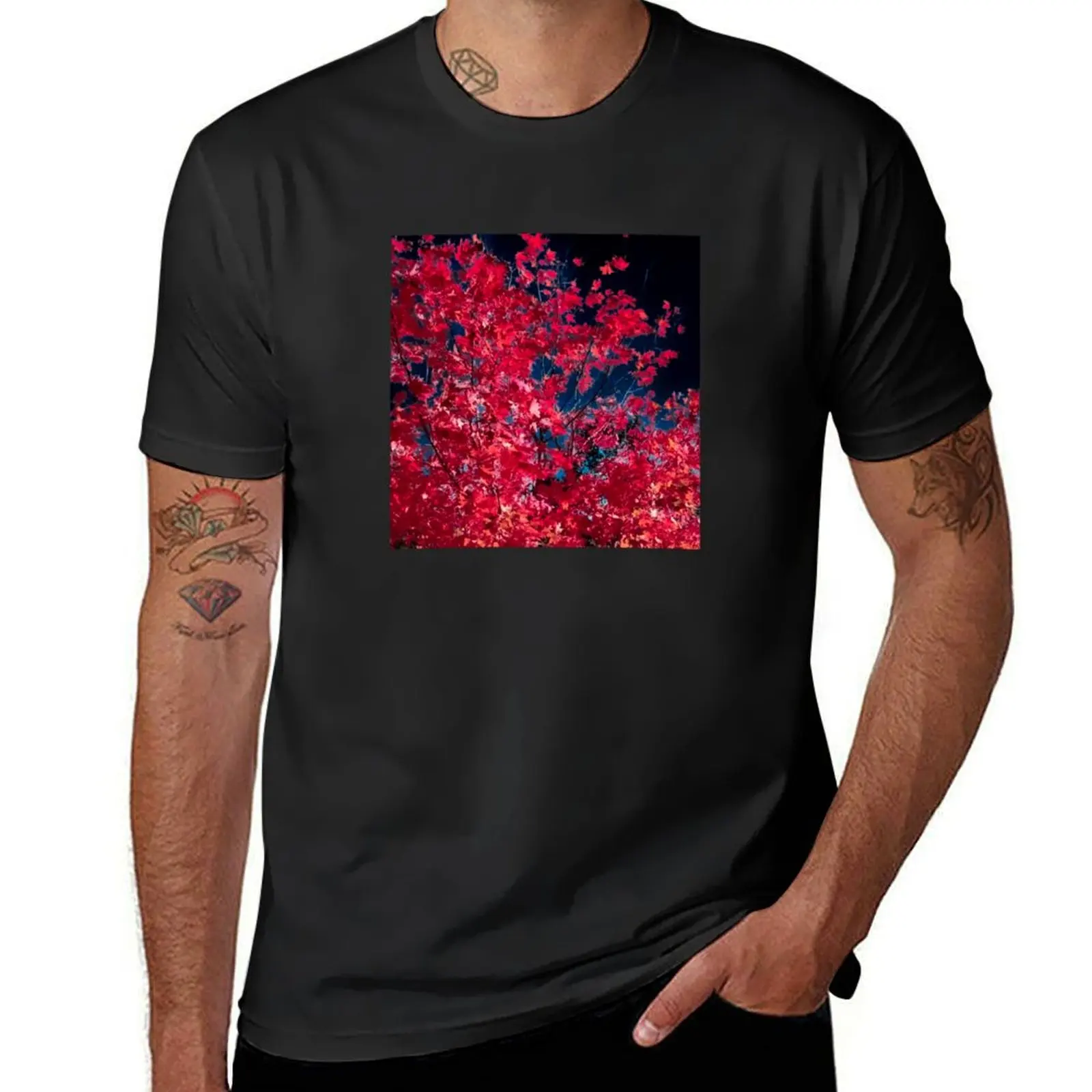 Gradient Red Fall Tree - BKLDesigns T-Shirt cute clothes plus sizes sports fans anime fitted t shirts for men