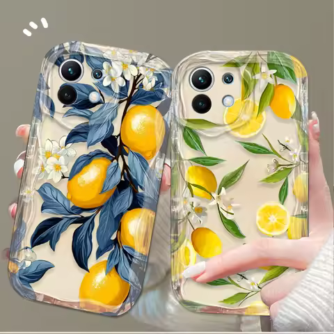Summer Fruit Lemon Flower Case For Xiaomi Poco X7 X6 X5 X3 F6 F5 NFC F3 M6 Pro 4G Mi 13 12 11 Lite 5G 14 13T 12T 11T 14T Pro M5S