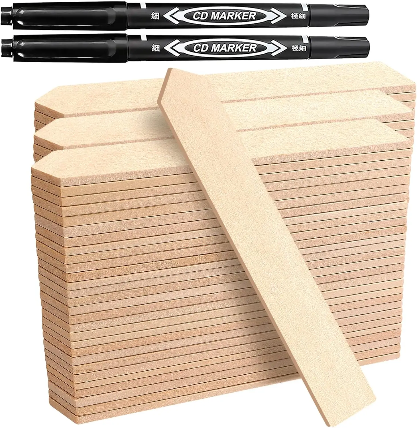 

100 шт. деревянных этикеток для растений, 6-дюймовые водонепроницаемые садовые маркеры для рассады, овощей, цветов