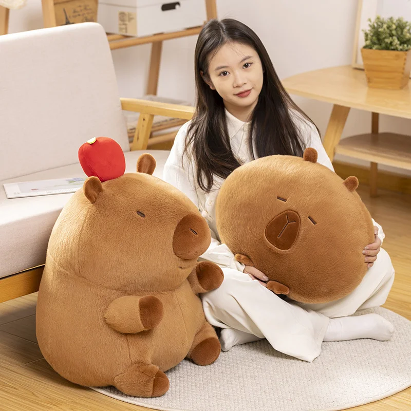 30-50cm Kawaii Capybara Dolls Plush Toy Realistic Stuffed Animal Fluffty Cartoon Throw Pillow Kids Toys for Girls Gifts Decor