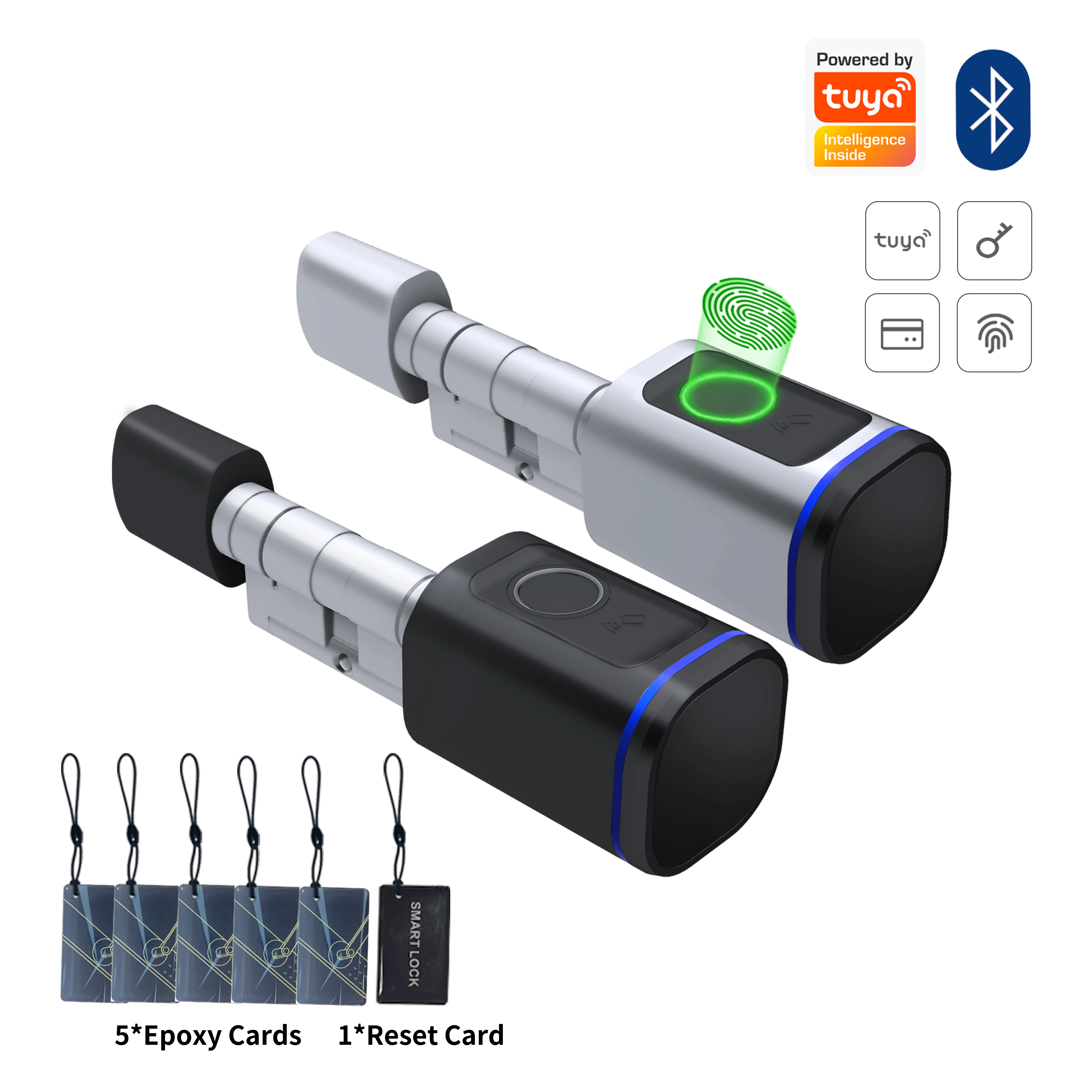 

Tuya Bluetooth Smart Door Lock Biometric Fingerprint /App/ Key /13.56MHz IC Card Unlock Easy Install for Home Office Security