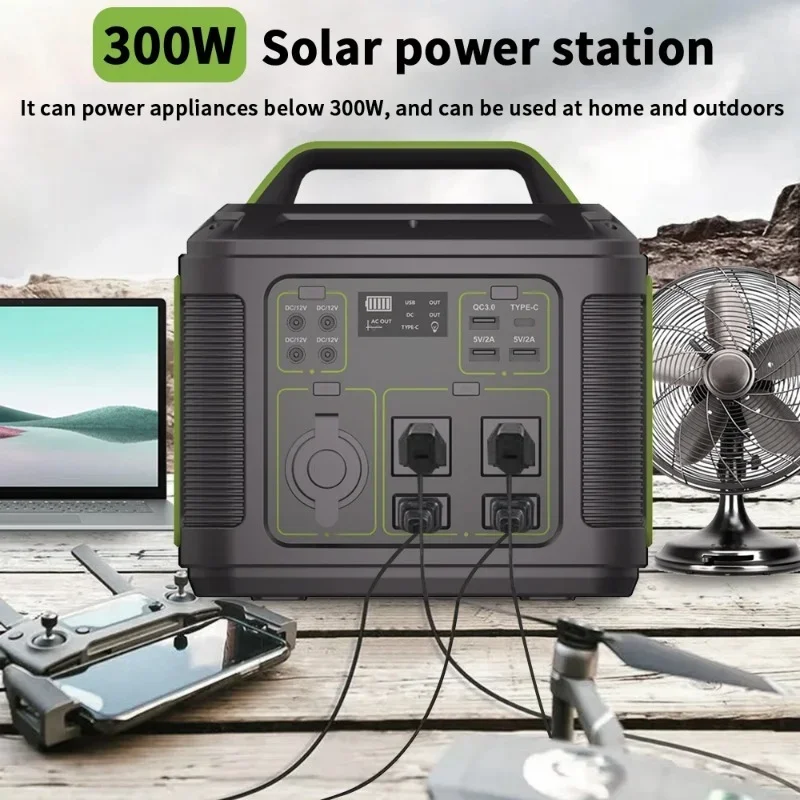 300W Portable Power Station 296Wh Solar Generator 80000mAh 220V/110V Outdoor Emergency Mobile Power Bank for Home Use Camping