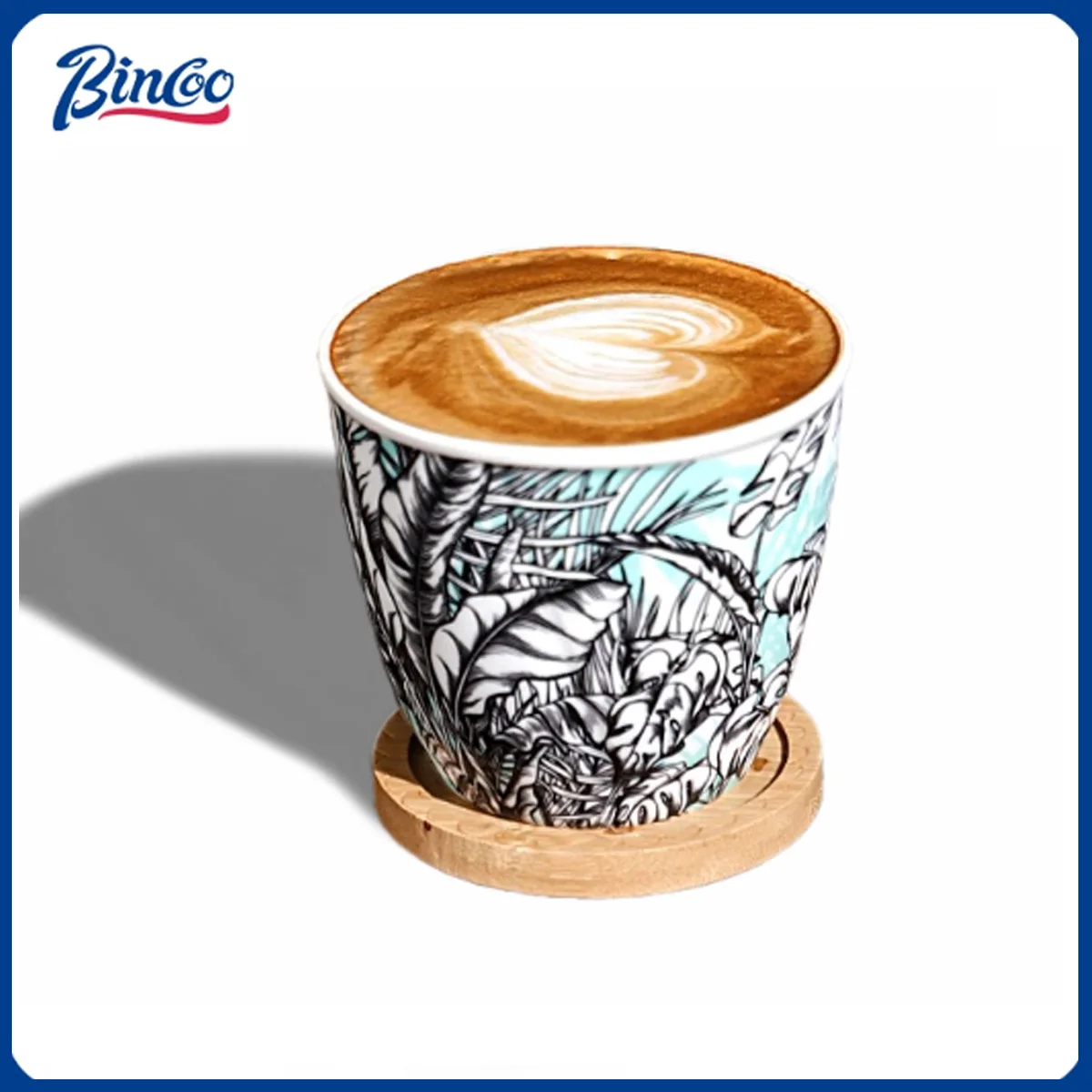 BINCOO Ceramic Coffee Cup Creative Jungle Flower Series Art Latte Espresso Mug for Tea Cappuccino Home Cafe Barista Accessories