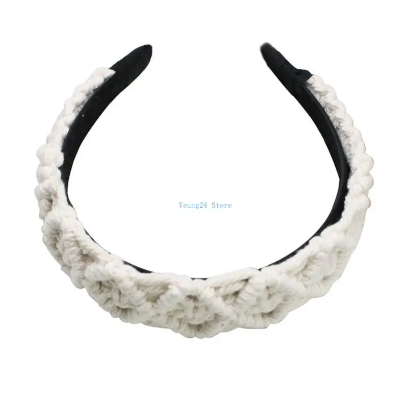 

P8DB Bohemian Braided Headband Wide Hairbands For Women Hair Non Slip Bohemian Turban