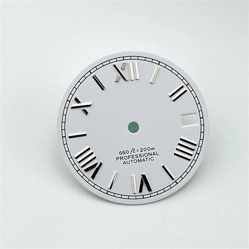 28.5mm NH35 Dial Roman Number Index Single Calendar Solid Color No Luminous Watch Dial for NH35A/4R35 Movement