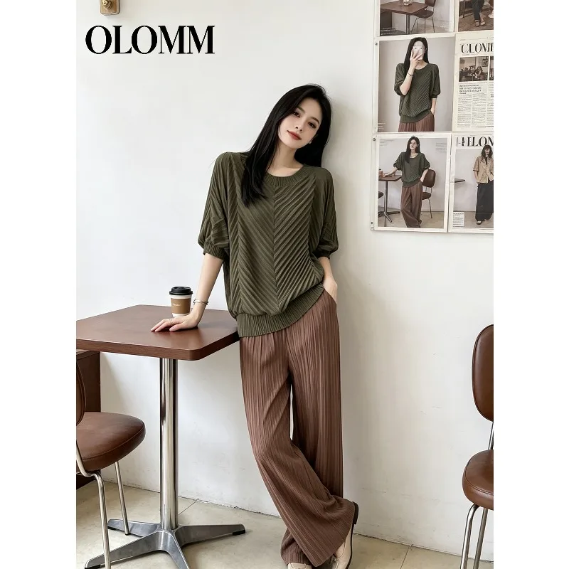 Miyake Pleated 2026 Original Summer New Casual Short Sleeve T-Shirt for Women Loose Fit Round Neck Slimming Pleated Fashion Top