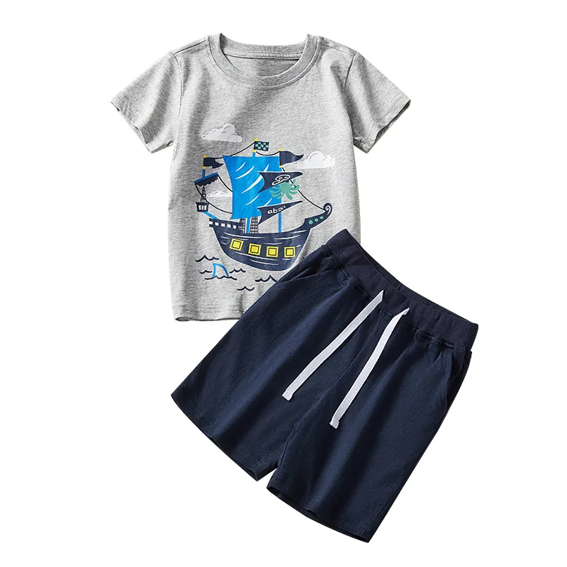 

Kids Boutique Clothes Boys' T-shirt Set for Summer 2025 New Sports Short Sleeved Two-piece Set