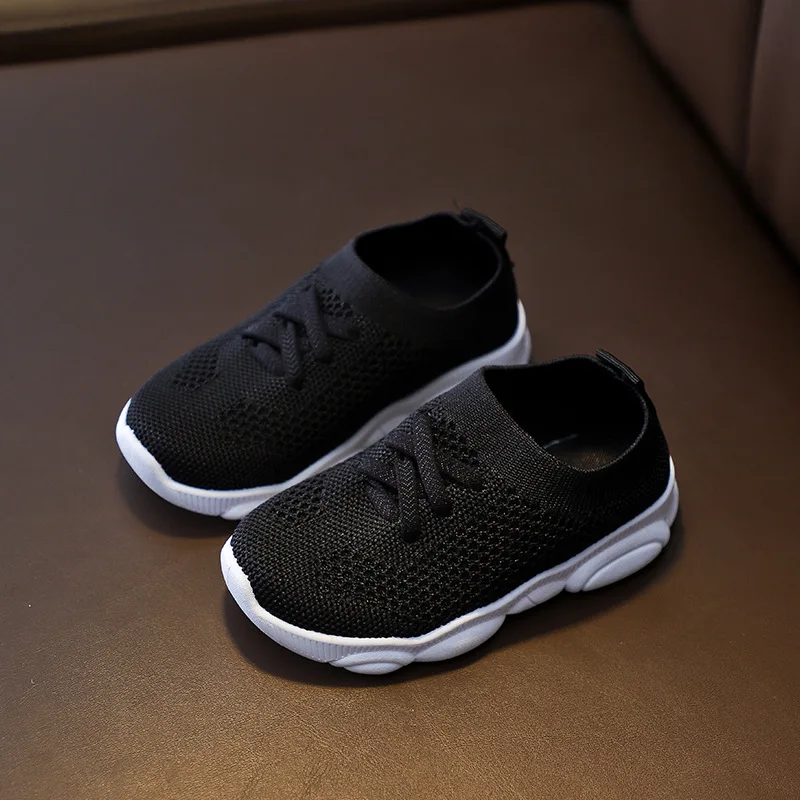 Baby Sneakers 2023 Fashion Children Flat Shoes Infant Kids Baby Girls Boys Solid Stretch Mesh Sport Running Sneakers Shoes