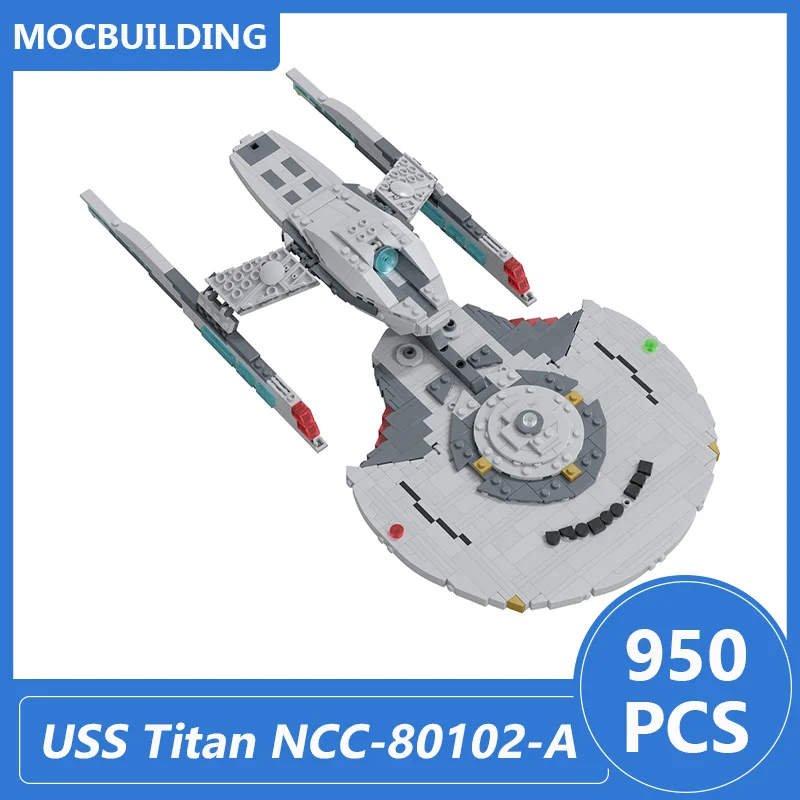 MOC Building Blocks USS Titan NCC-80102-A 1:1250 Scale Model Diy Assemble Bricks Space Collection Display Xmas Toys Gifts 950PCS