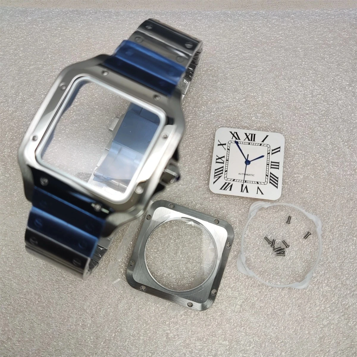 NH35 นาฬิกาสแควร์ชุดสําหรับ 27 มม.Dial NH35 S Dial สีขาวสแควร์นาฬิกาอุปกรณ์เสริม Minimalist นาฬิกา S โลโก้