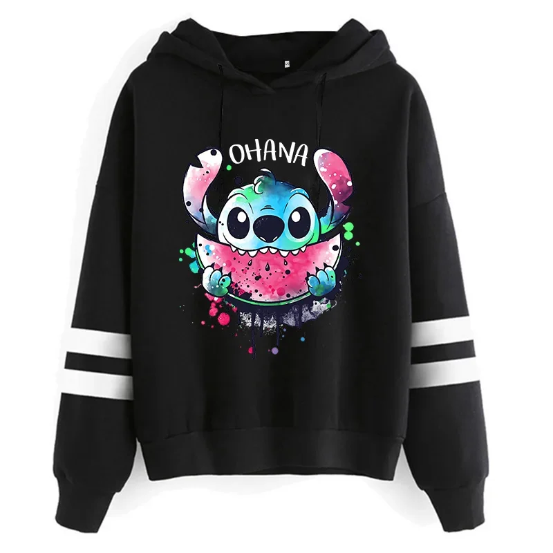 Y2k Cartoon Disney Lilo and Stitch Funny Hoodies Women Harajuku Cute Stitch Anime Sweatshirt Manga Streetwear Hoody Female Kids