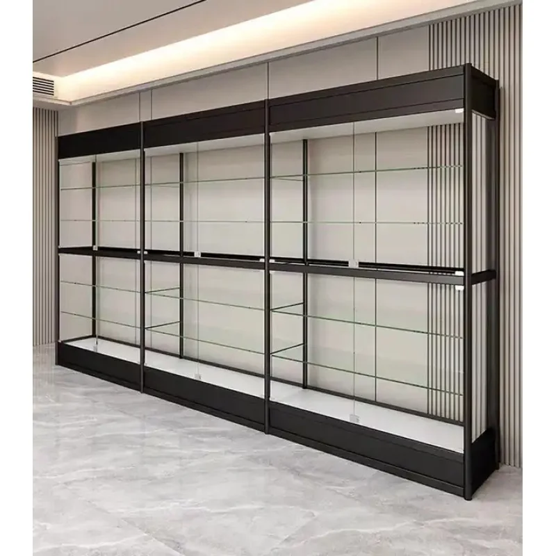 custom.Cheap Price Retail Store Show Cases Display Multiple Application Vitrine Wall Cabinet Full Glass Jewelry Showcase