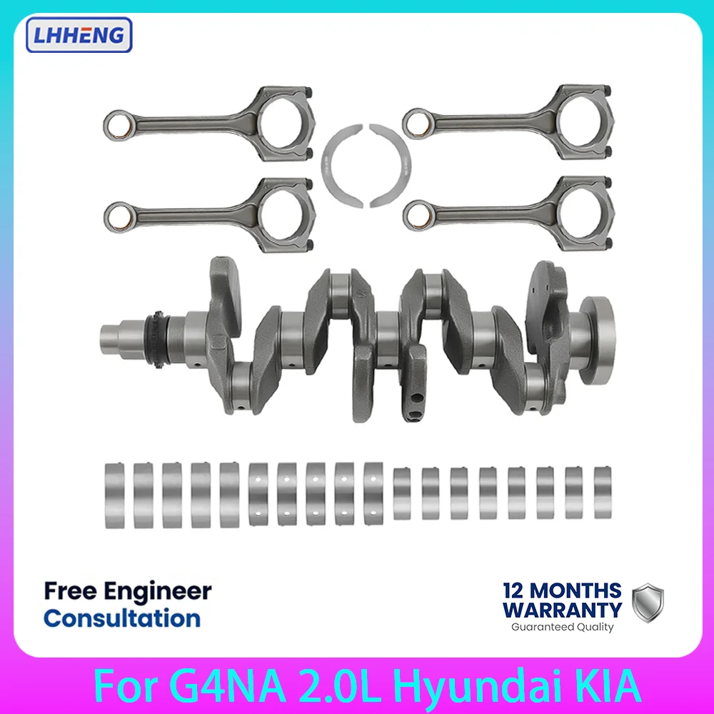 Crankshaft Kit For Hyundai Veloster Kia Forte Soul 2.0L G4NA Petrol 2012-2019 623V6-2EH00 23110-2E000 Con Rods Bearing