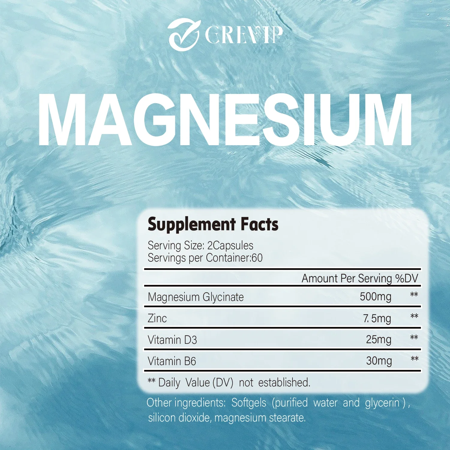 Magnesium Glycinate Supplement 500mg with Zinc,Vitamin D3 B6 High Absorption Support Muscle, Nerve, Joint and Heart Health