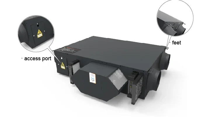 

Gold Seller 150 m3/h Central Ceiling Type Heat Energy Recovery Fresh Air Ventilation Unit ERV HRV Home HVAC System